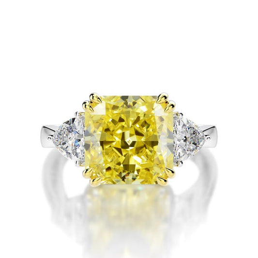 Silver Yellow Princess Big Ring
