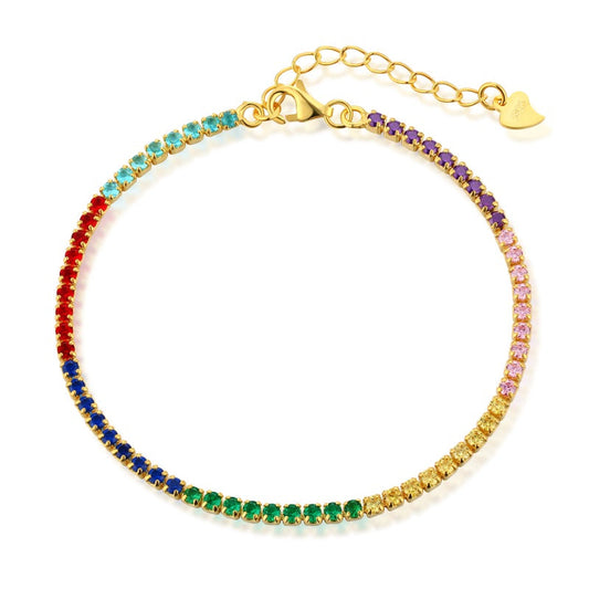 Silver Gold Vermeil Multi Color Bracelet