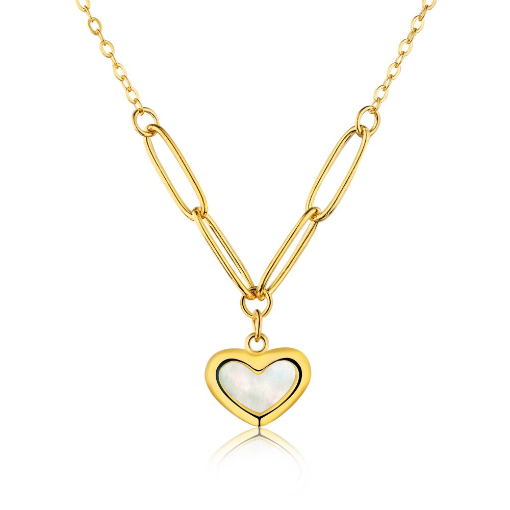 Yellow Gold Heart Enamel Pendant