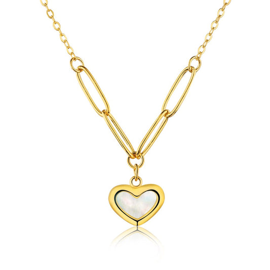 Yellow Gold Heart Enamel Pendant