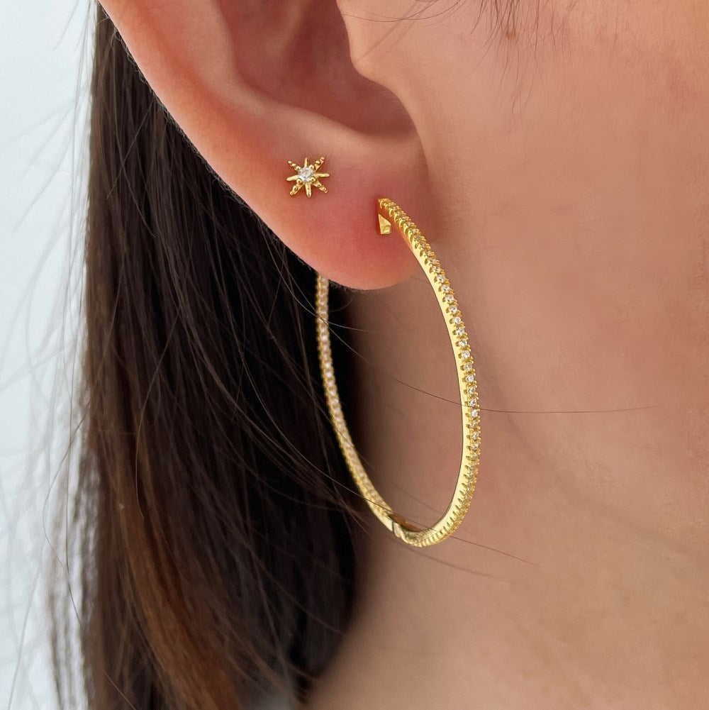 Yellow Gold Large Hoops