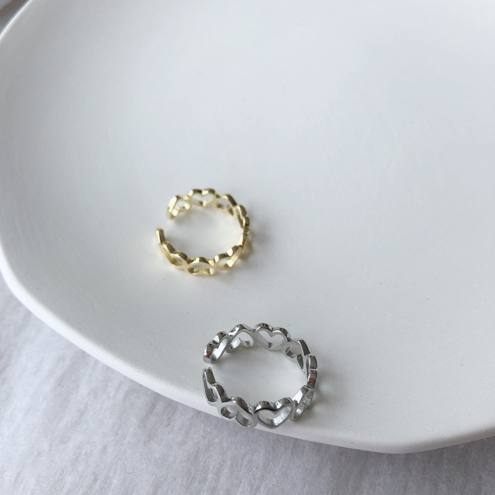 Heart Shaped Rings in Yellow Gold