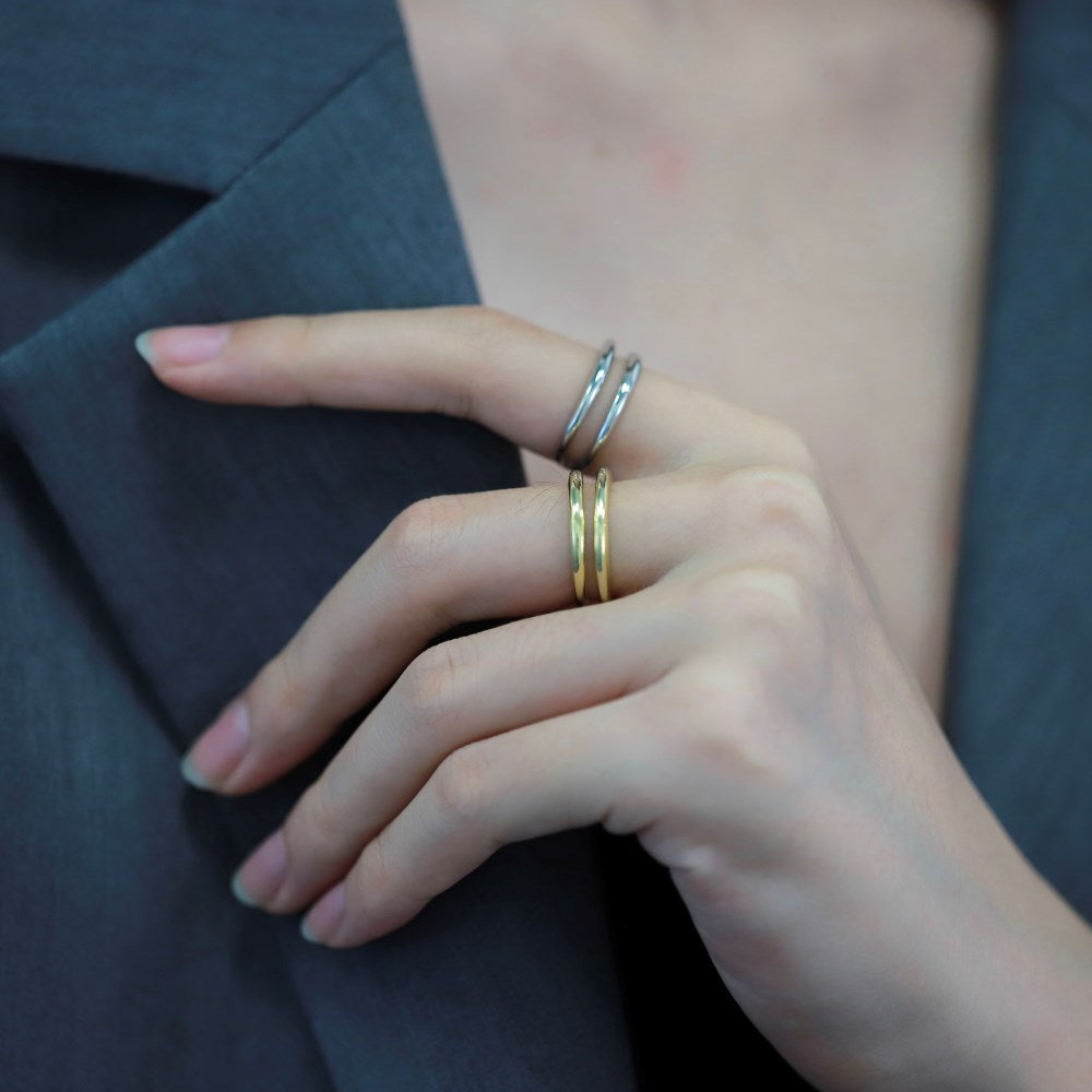 Yellow Gold Double Wire Rings