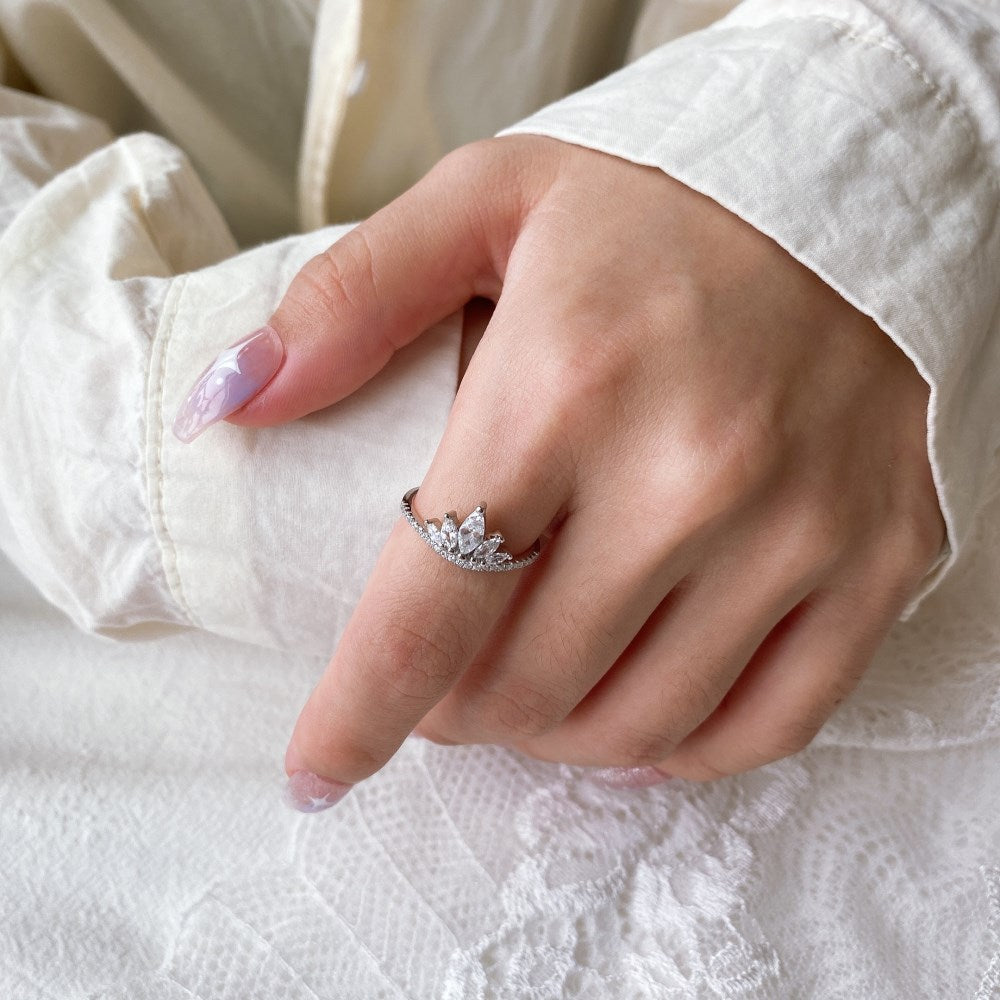 Silver Lotus Flower Ring