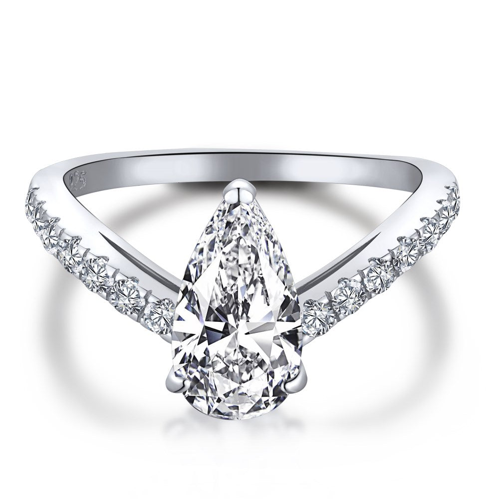 Pear Cut Chevron Ring