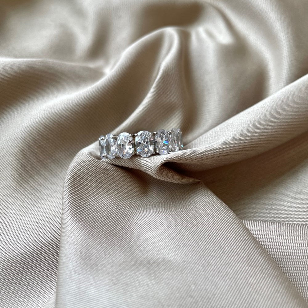 Silver Oval Eternity Ring