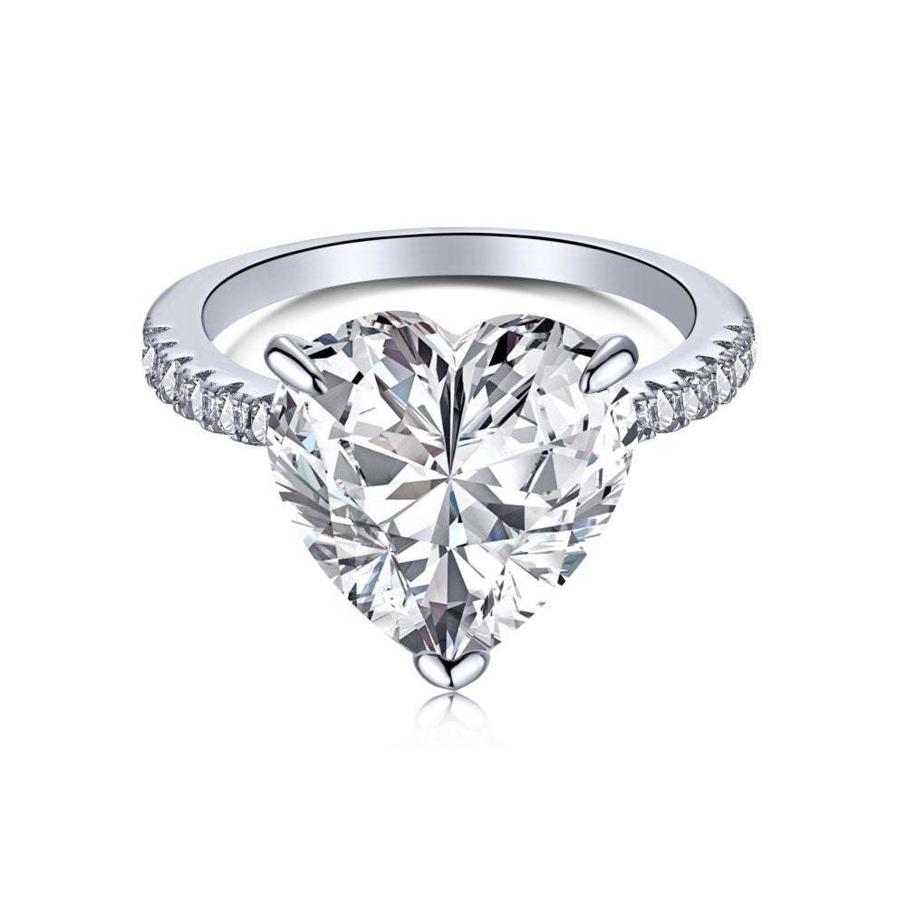 Silver Flying Heart Grand Ring