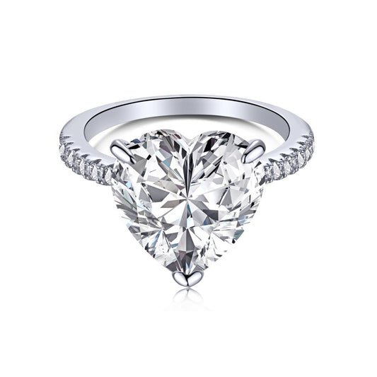 Silver Flying Heart Grand Ring