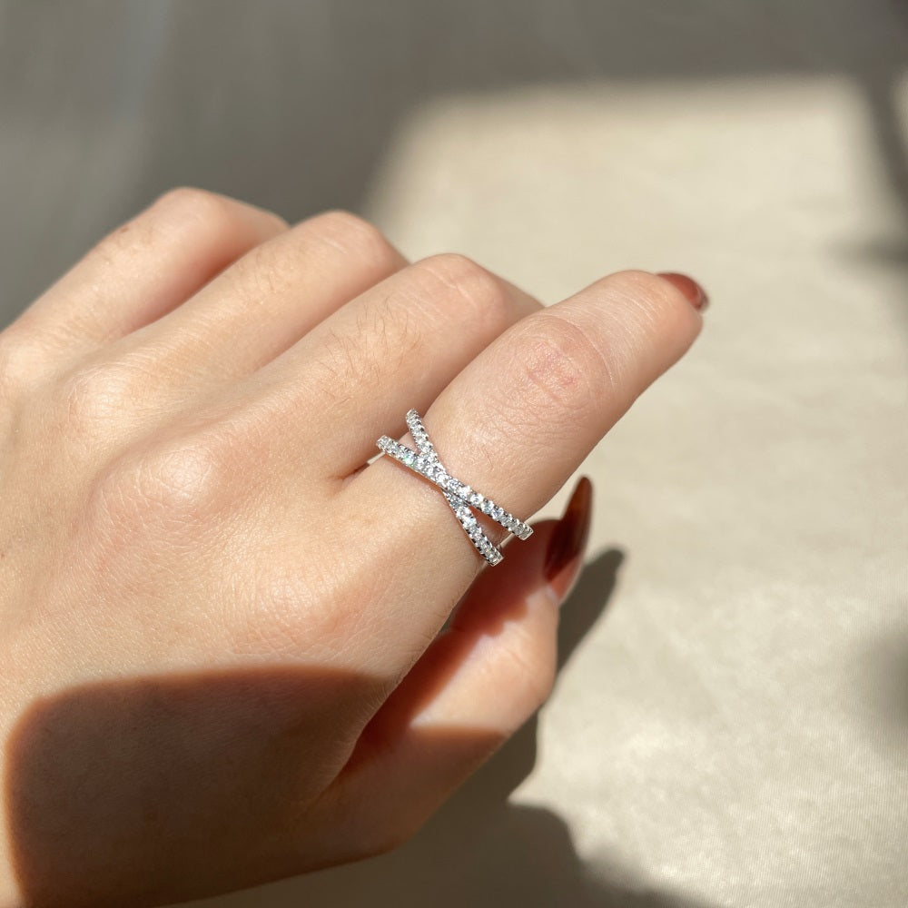 Silver Cross Band Ring