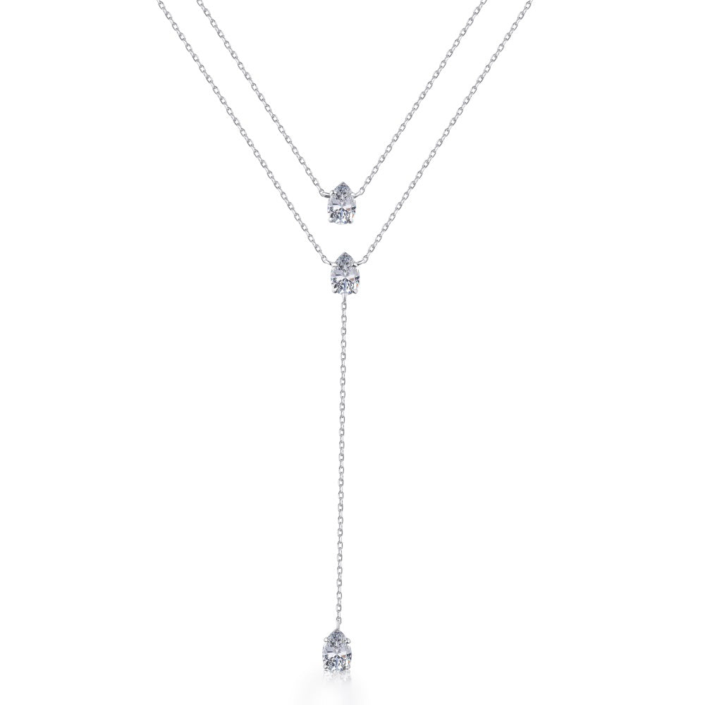 Double Chain Pear Pendant