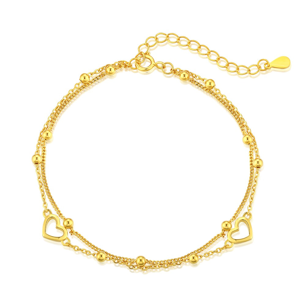 Heart and Bead Bracelet Yellow