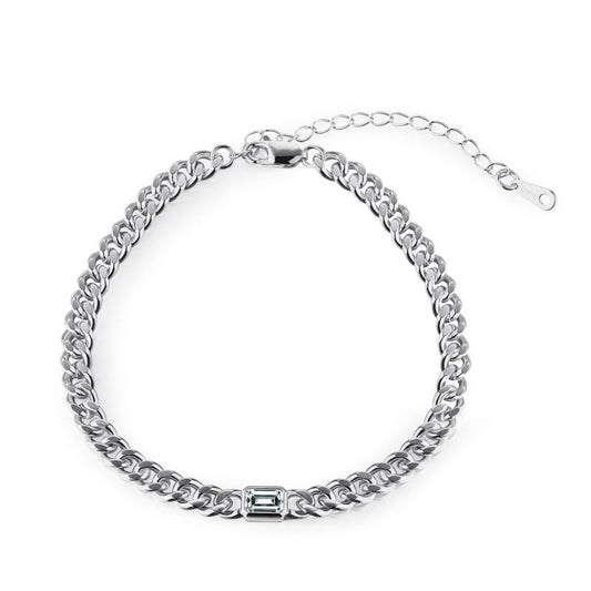 Cuban Link Trendy White Gold Bracelet