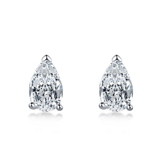 Silver Pear Studs