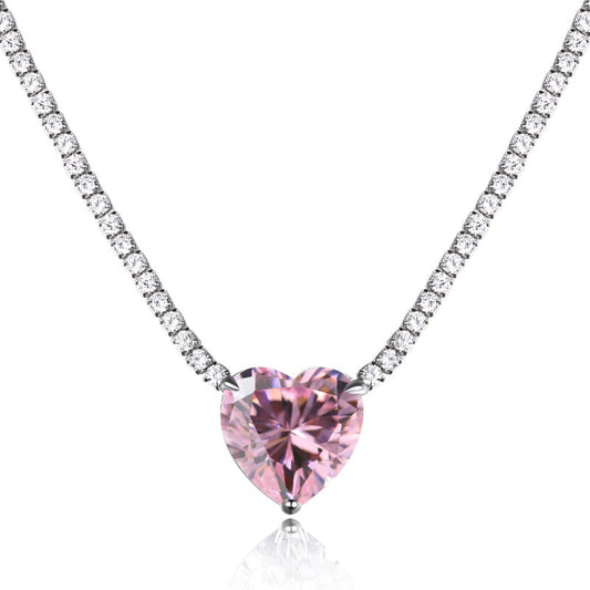 Silver Pink Heart Riviera