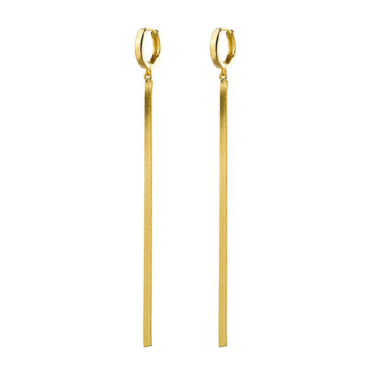 Snake Chain Yellow Gold Earrings