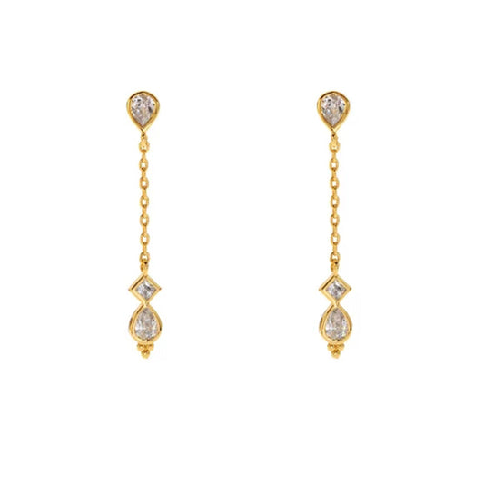 Yellow Gold Chandelier Studs