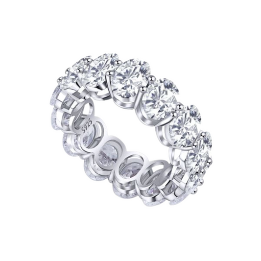 Silver Oval Eternity Ring