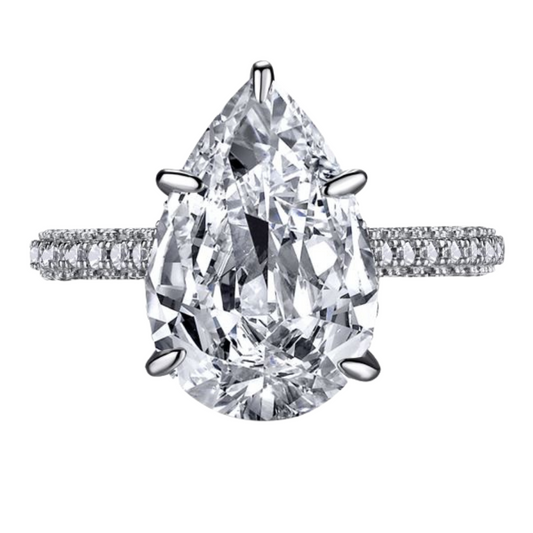 Silver Grand Pear Solitaire