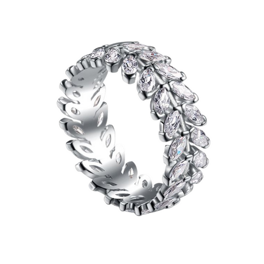 Silver Leaf Marquise Eternity