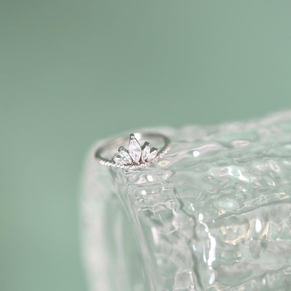 Silver Lotus Flower Ring