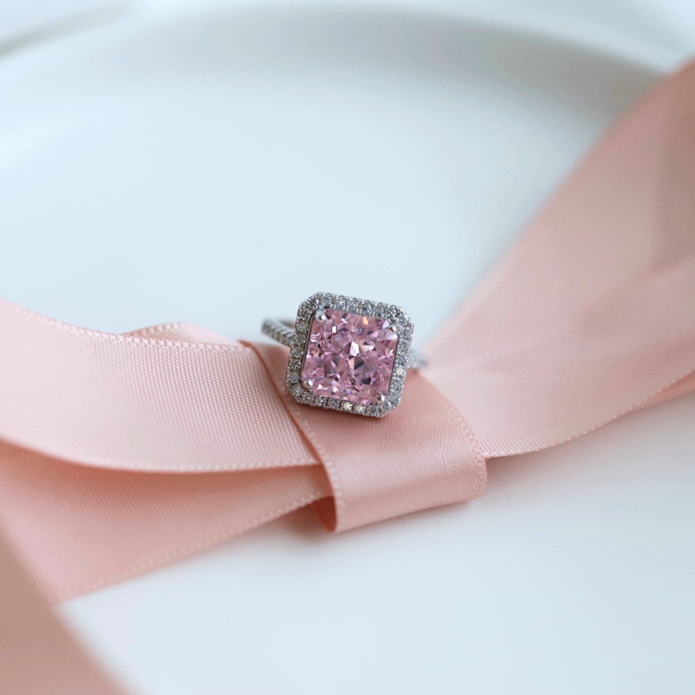 Pink Princess Halo Ring