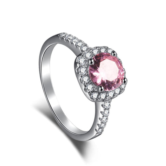 Pink Halo Crystal Ring