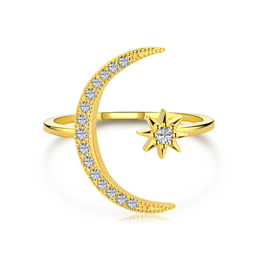 Large Moon Ring in Yellow Gold