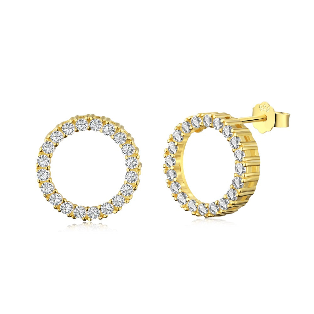 Circle Studs Yellow Gold Plated