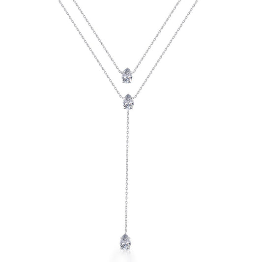 Double Chain Pear Pendant