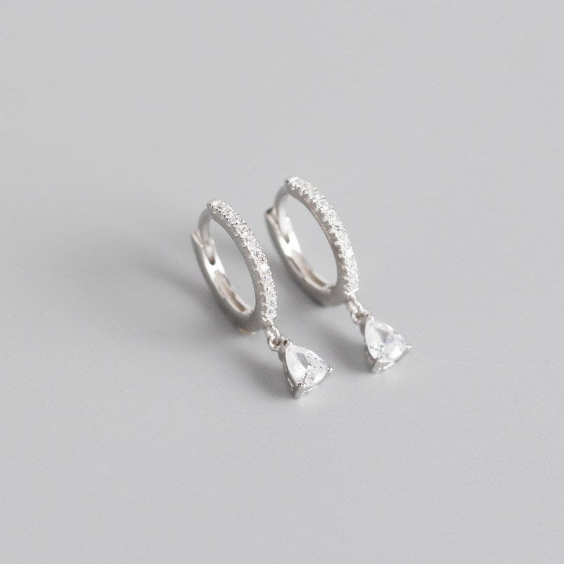 White Pear Drop Earrings