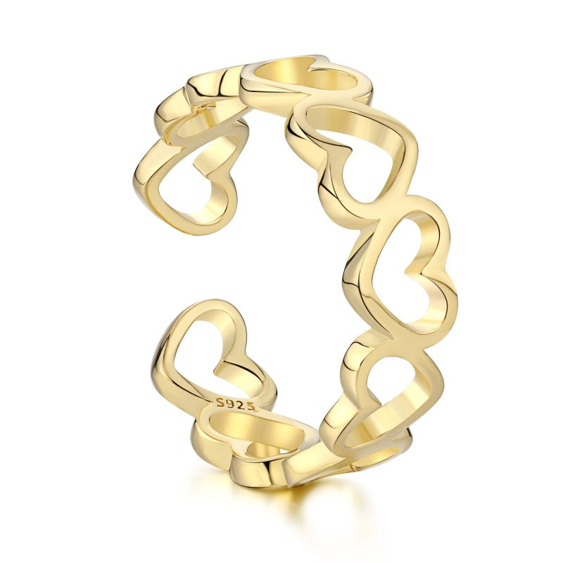 Heart Shaped Rings in Yellow Gold
